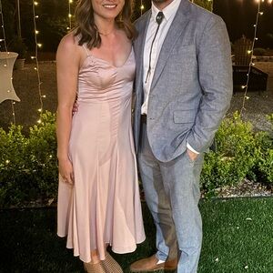 Elegant Pink Satin Dress